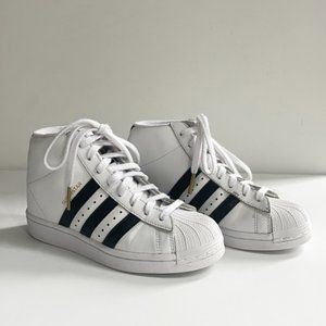 Adidas Originals Superstar White Black Gold Women Casual Wedge Sneaker Size 6US